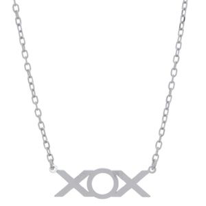 Sterling Silver XOX Pendant Necklace